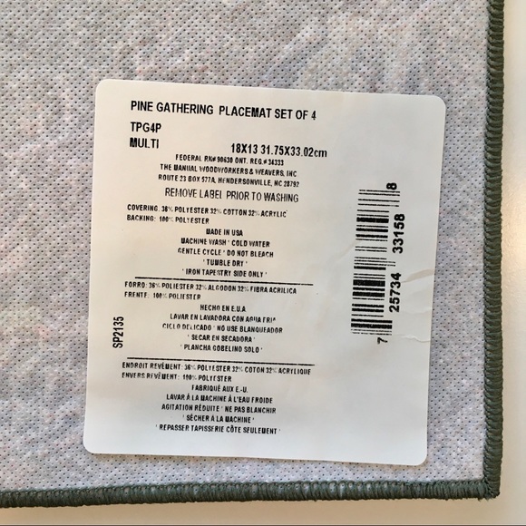 Pine Gatherings Tapestry Placemats Set of 4 - Picture 5 of 5
